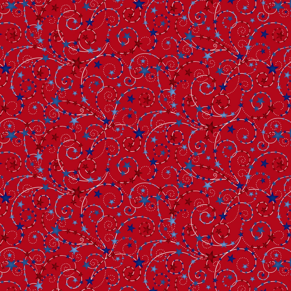 Star Spangled 108" Stars - Red