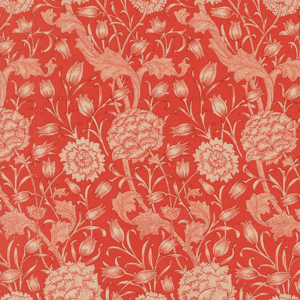 Larkspur and Linen Pomegranate fabric
