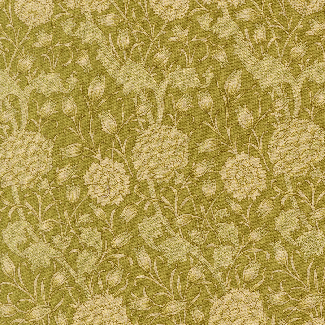 Larkspur and Linen Moss fabric