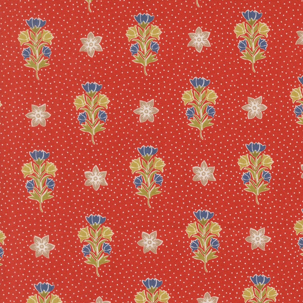 Larkspur and Linen Pomegranate fabric