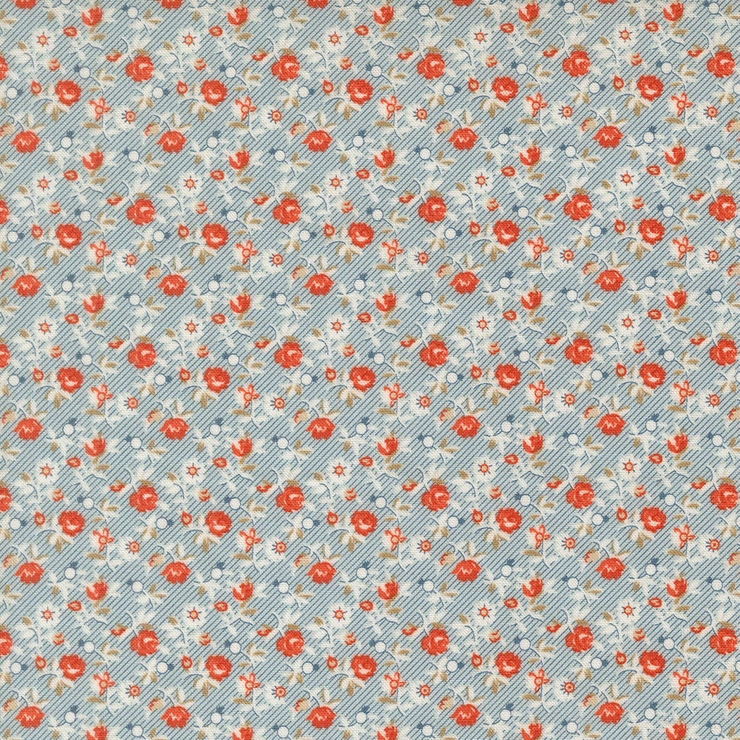 Larkspur and Linen Sky fabric