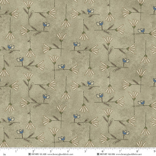 Return of the Blue Bird of Happiness Flower Lattice - Khaki