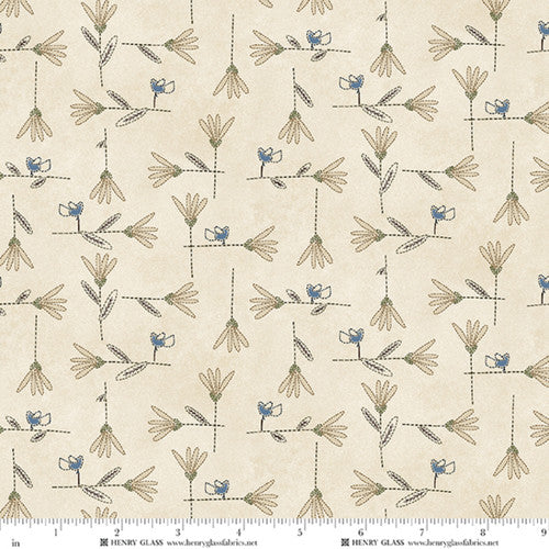 Return of the Blue Bird of Happiness Flower Lattice - Cream