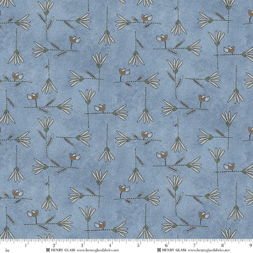 Return of the Blue Bird of Happiness Flower Lattice - Med. Blue