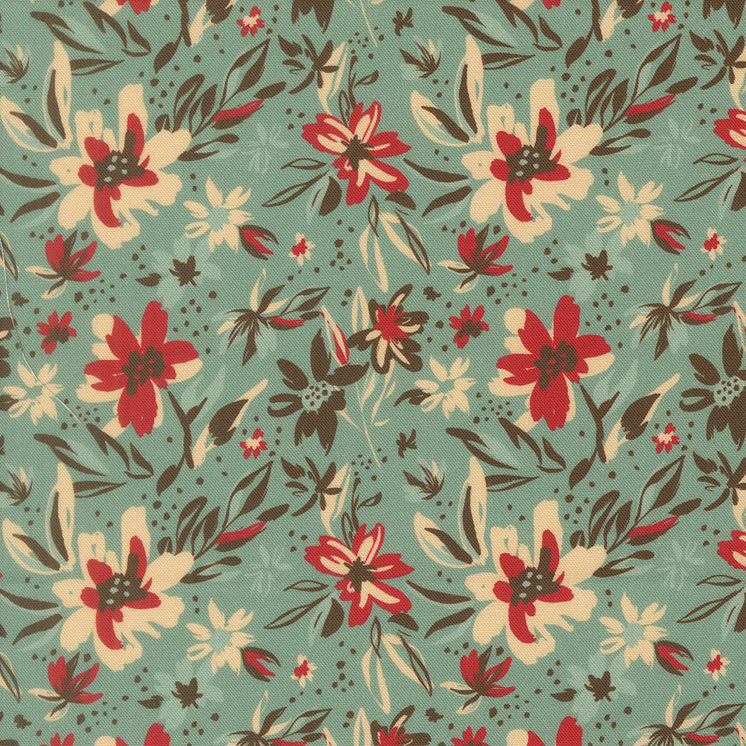 Flora Thread Teal fabric