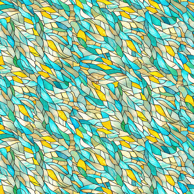 Make a Wish Bias Mosaic Teal fabric