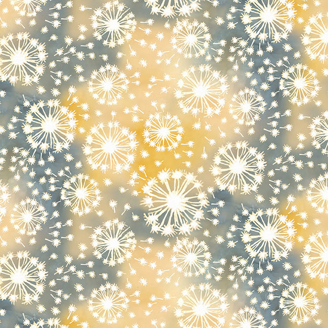 Make a Wish Dandelions Amber fabric