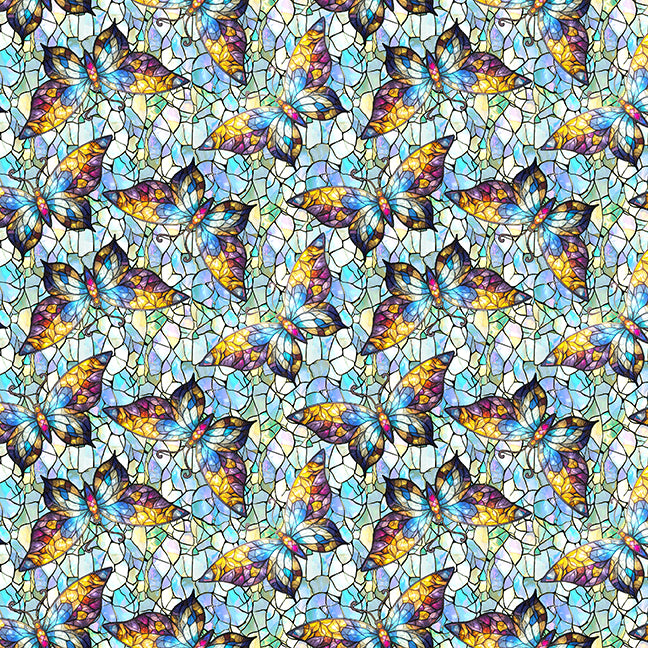 Make a Wish Butterflies Blue fabric
