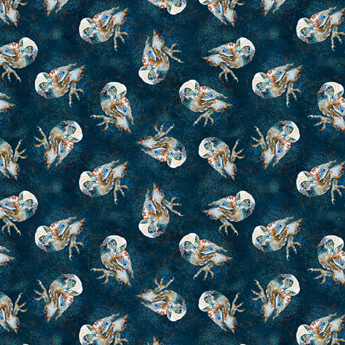 Brushed in Nature Owls Navy fabric