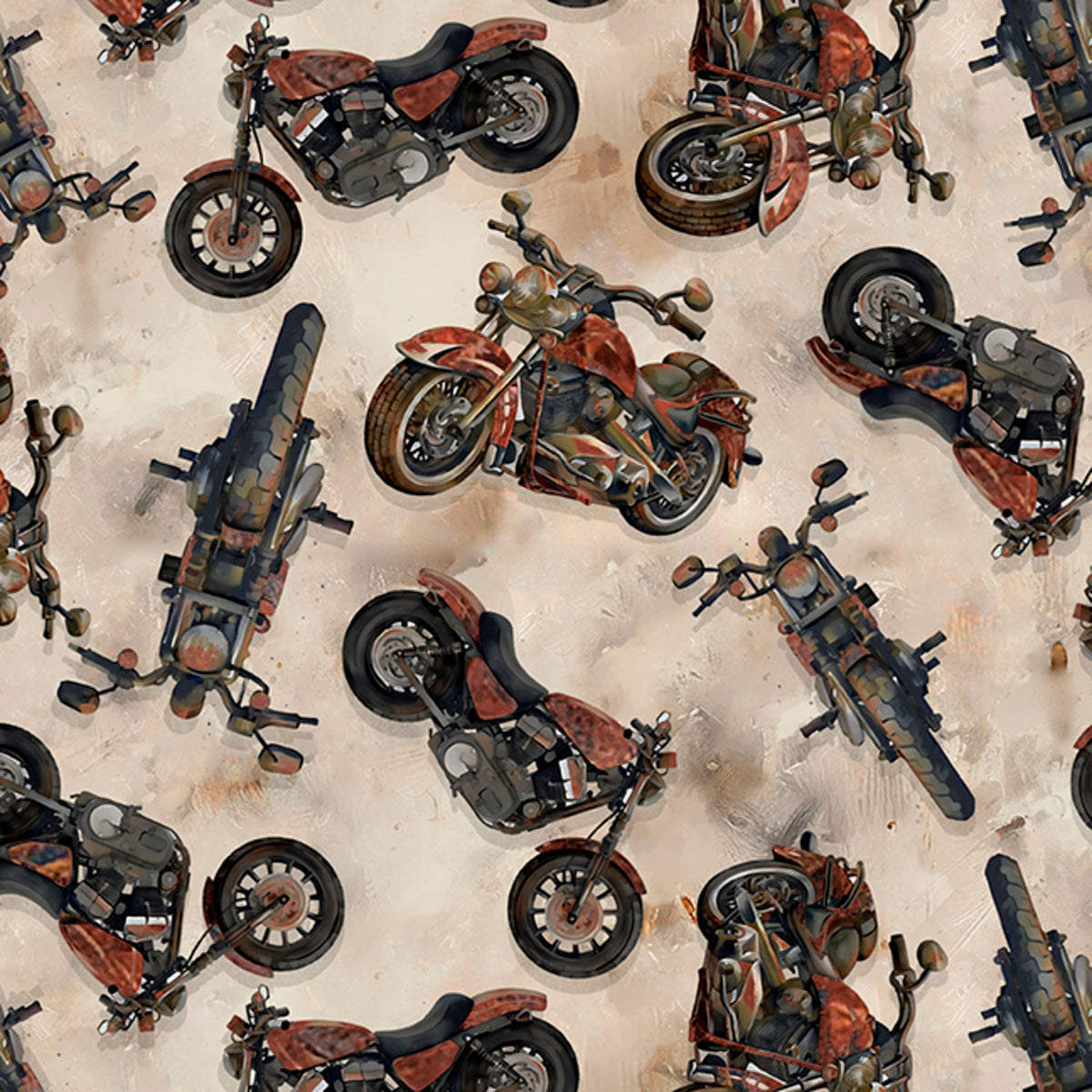Rider's Club Motorcycle Toss Parchment fabric