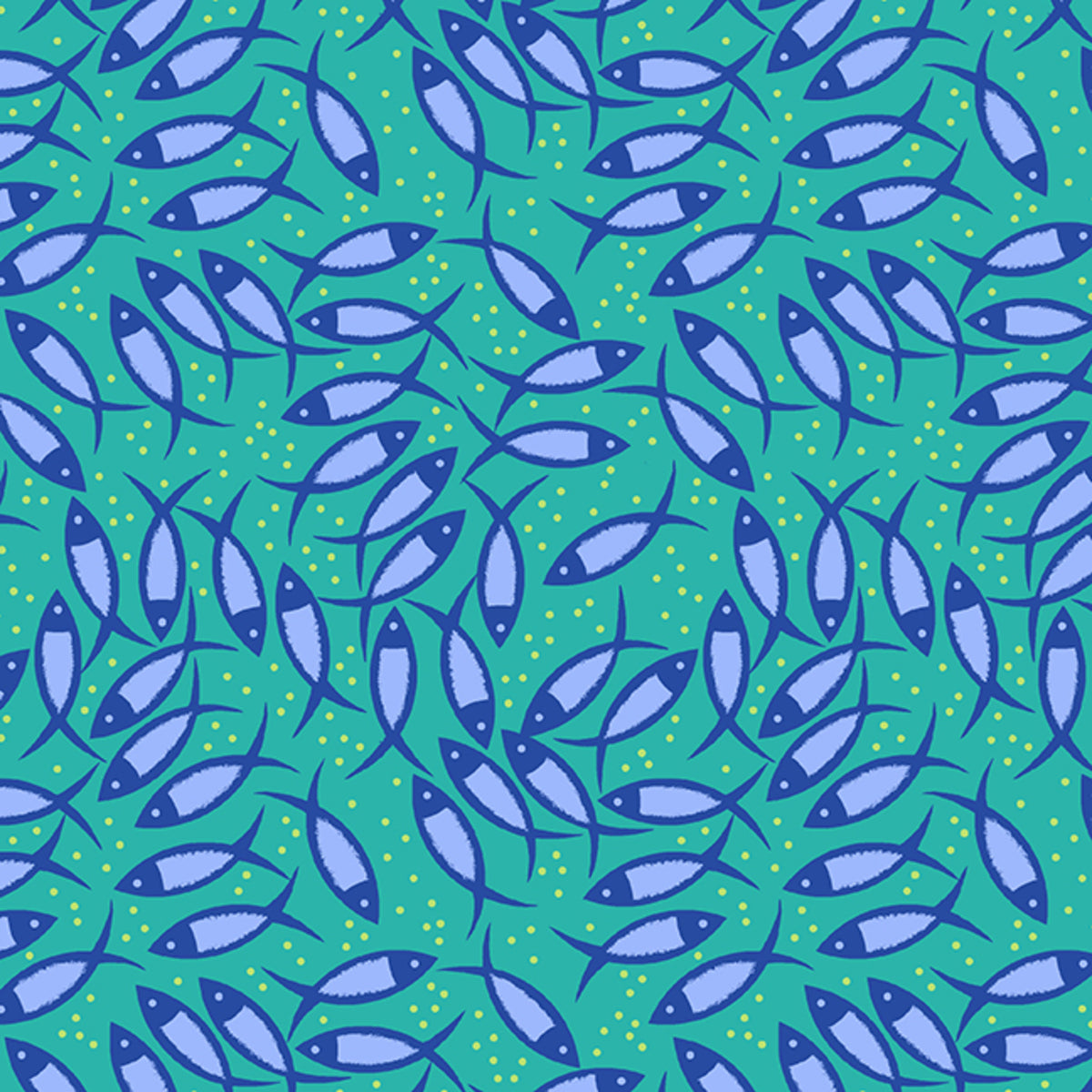 Fishy Business Fishy Business Stylized Fish with Dots - Jade by Mable Tari
