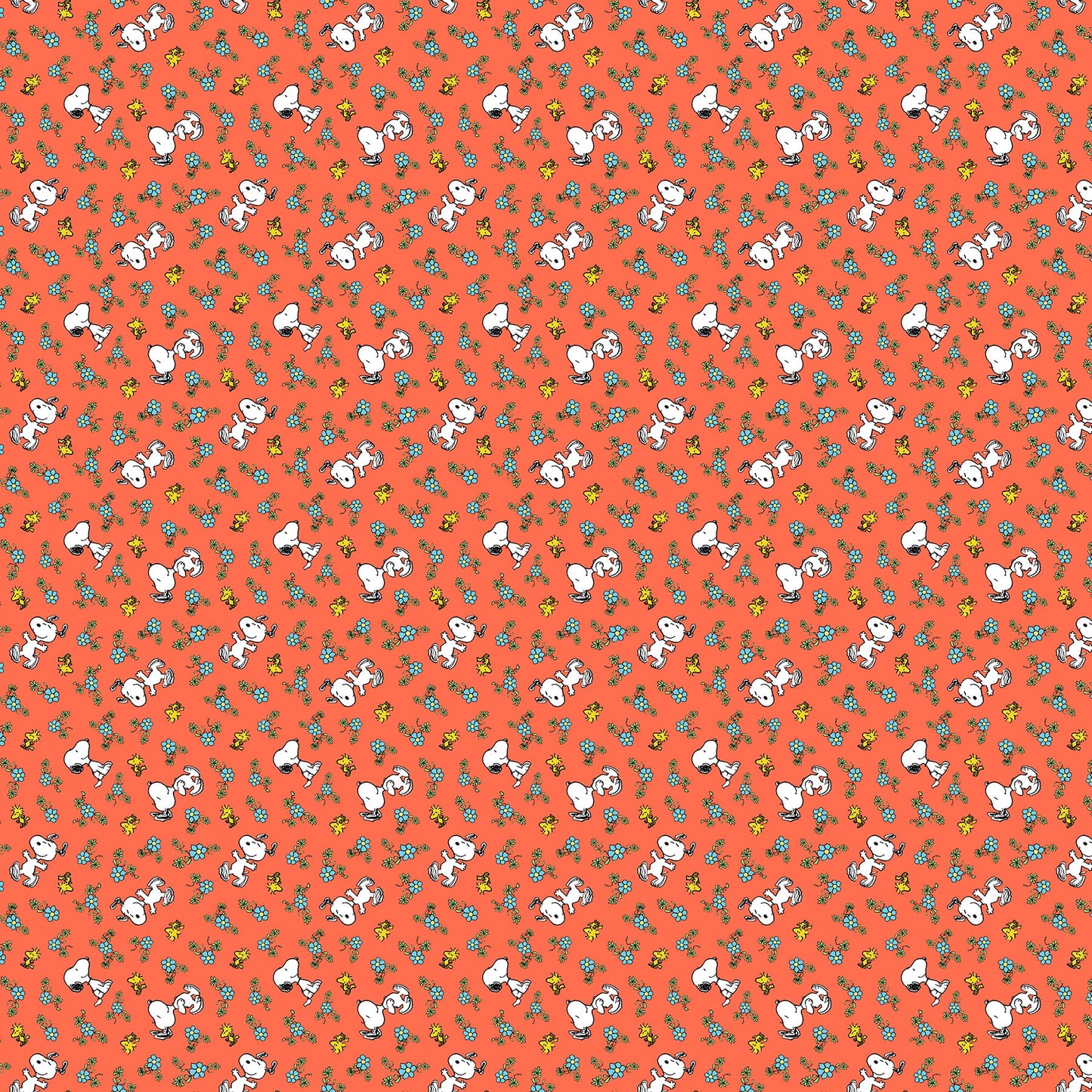 Peanuts - Yardage - Floral - R E D