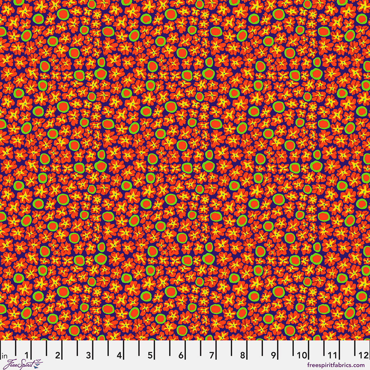 Bits & Bobs Primulas Blue fabric by Brandon Mably