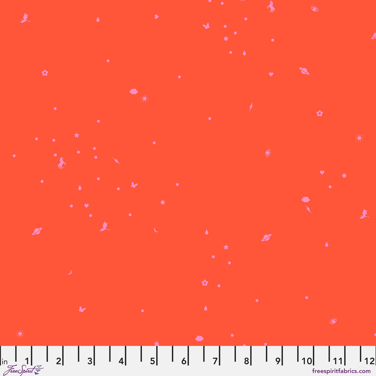 Legendary Charmed Vermilion fabric by Tula Pink