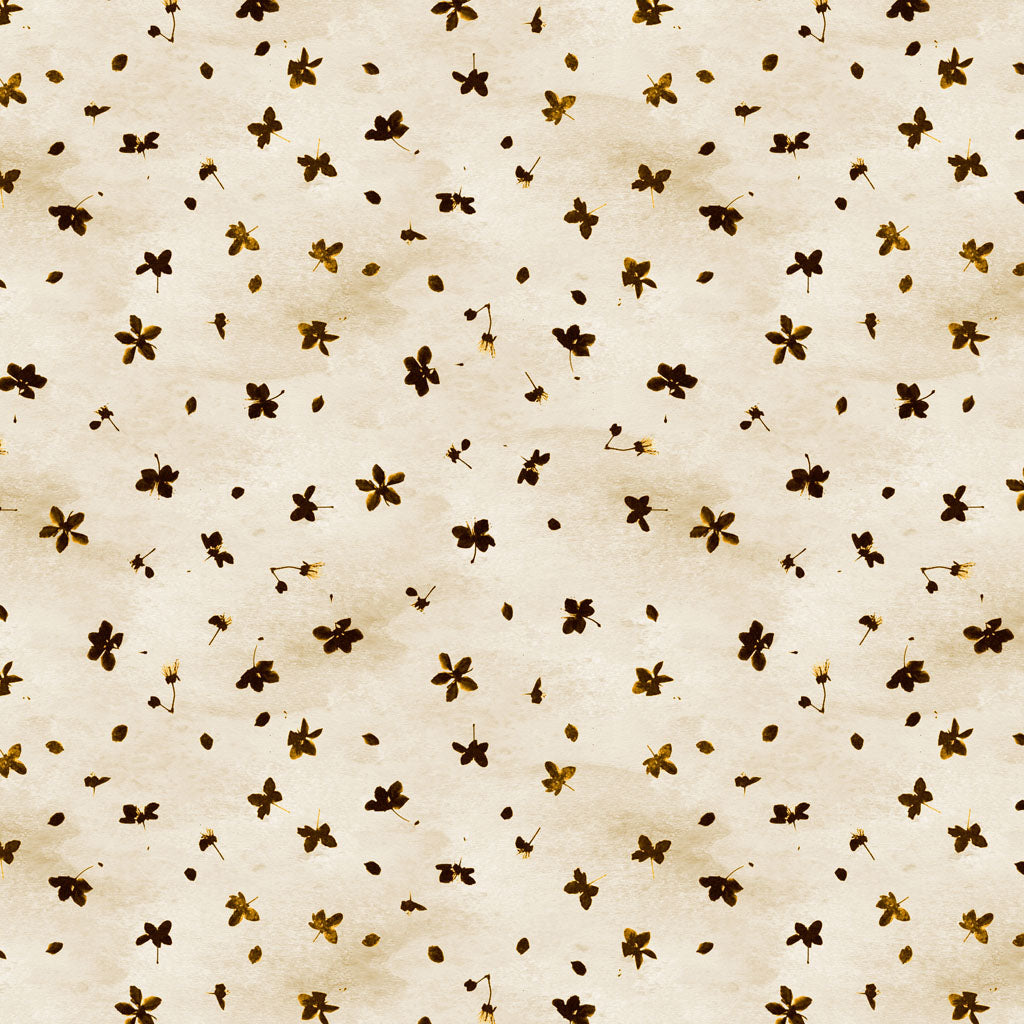 Naturescape II Blossoms - Light Khaki fabric from Clothworks