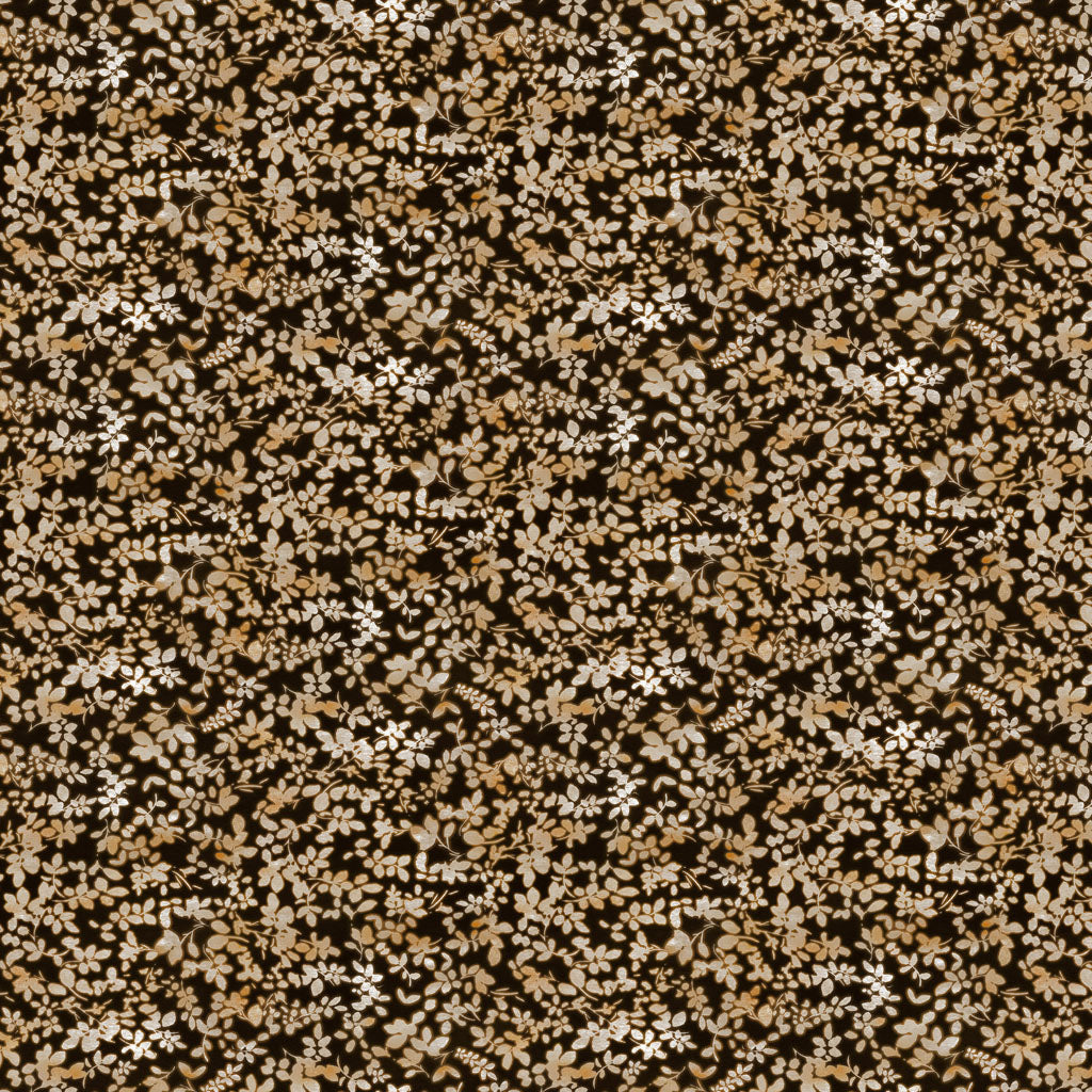 Naturescape II Leaves - Black fabric from Clothworks