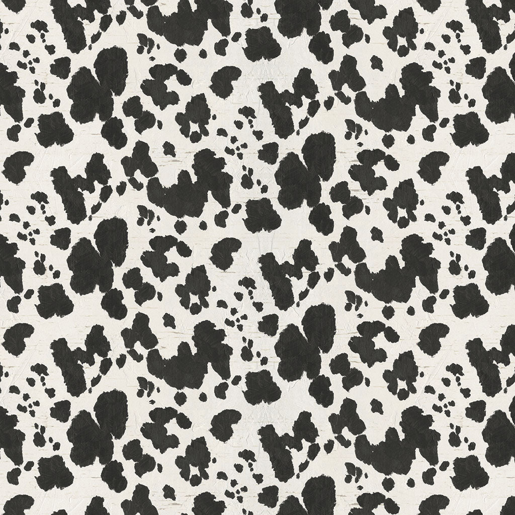 On the Farm Cowhide - Black fabric from Clothworks