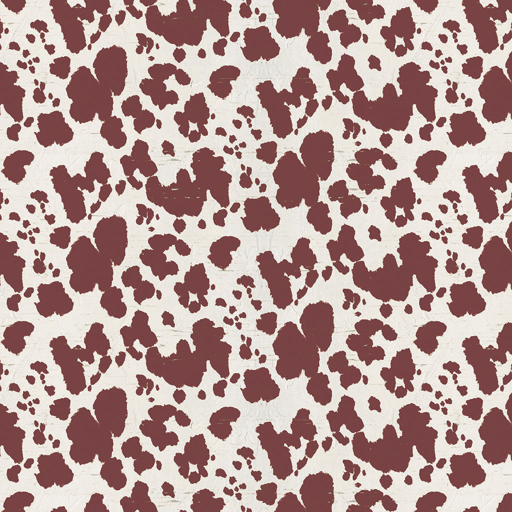 On the Farm Cowhide - Brick fabric from Clothworks