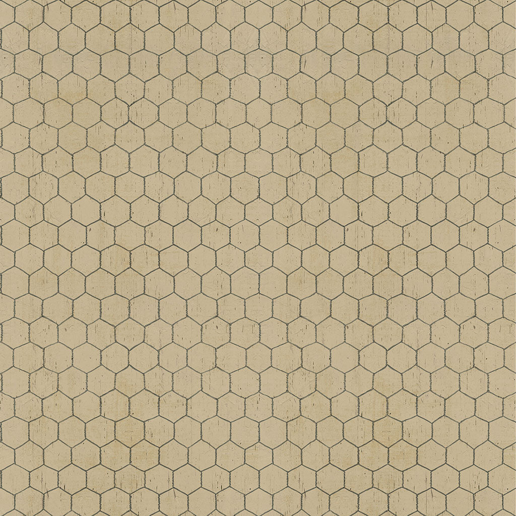 On the Farm Chicken Wire - Light Caramel fabric from Clothworks