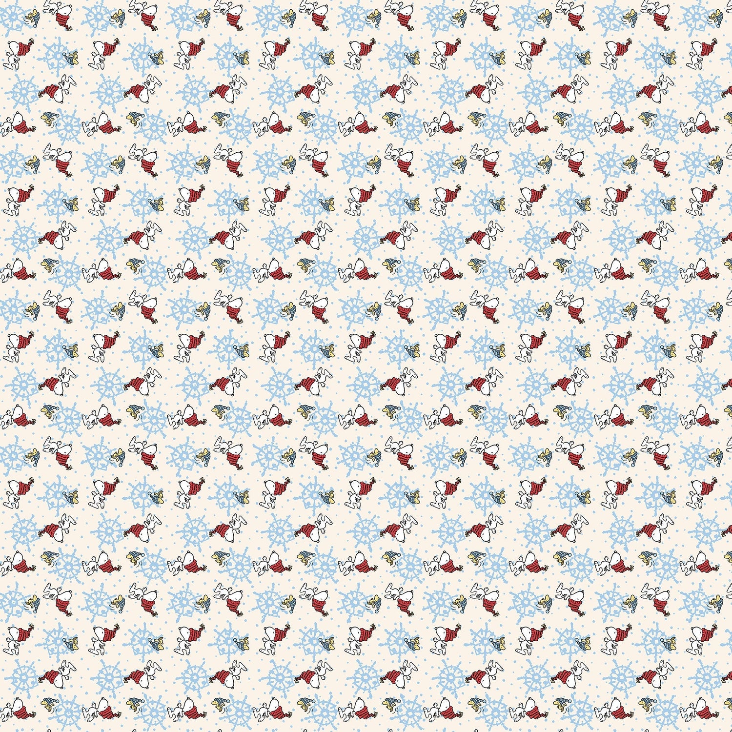 Frosty Friends - Yardage - Snowing Snoopy - Cream