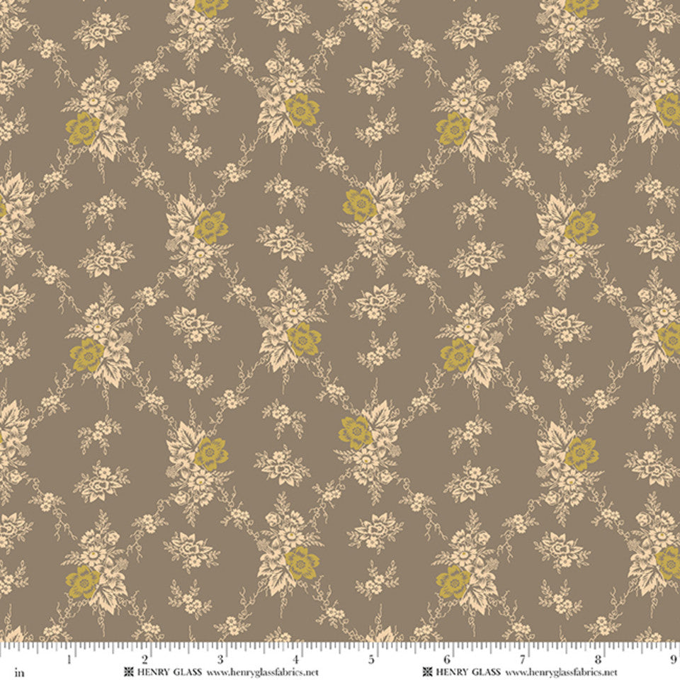 Scrap Basket Besties Vintage Wallpaper - Gray Mist
