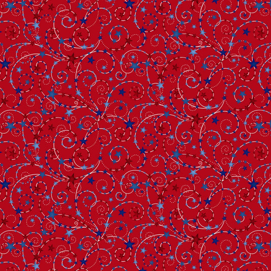 Star Spangled 108" Stars - Red