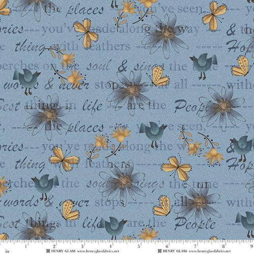 Return of the Blue Bird of Happiness Mixed Media - Med. Blue