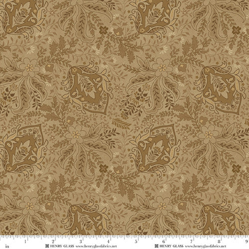 Return of the Blue Bird of Happiness New Feathery Paisley - Caramel