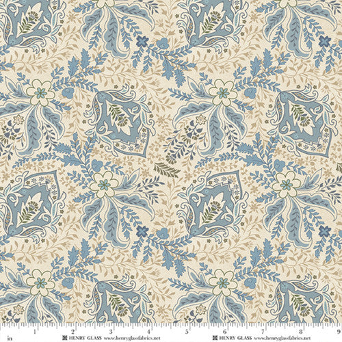 Return of the Blue Bird of Happiness New Feathery Paisley - Cream