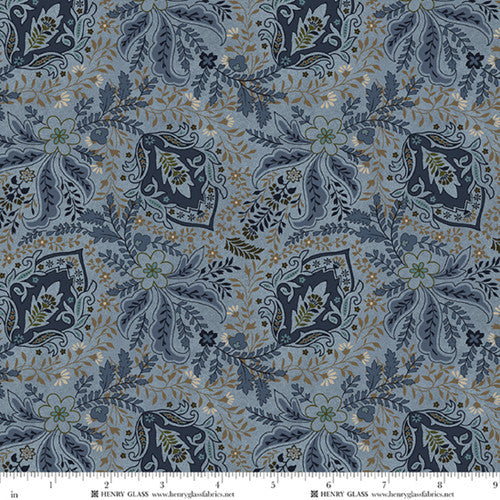 Return of the Blue Bird of Happiness New Feathery Paisley - Dk. Blue