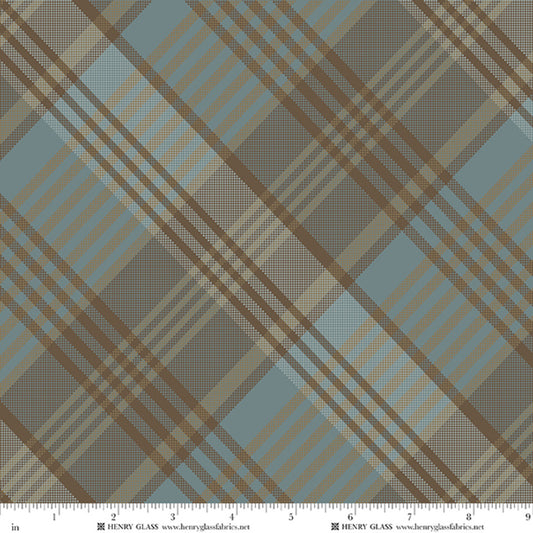 Return of the Blue Bird of Happiness Large Bias Plaid - Teal