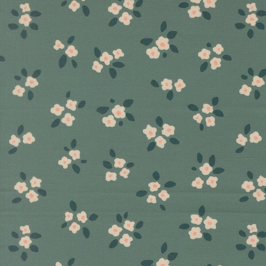 Midnight Fleur Seafoam fabric