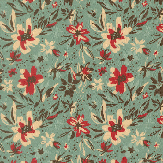 Flora Thread Teal fabric