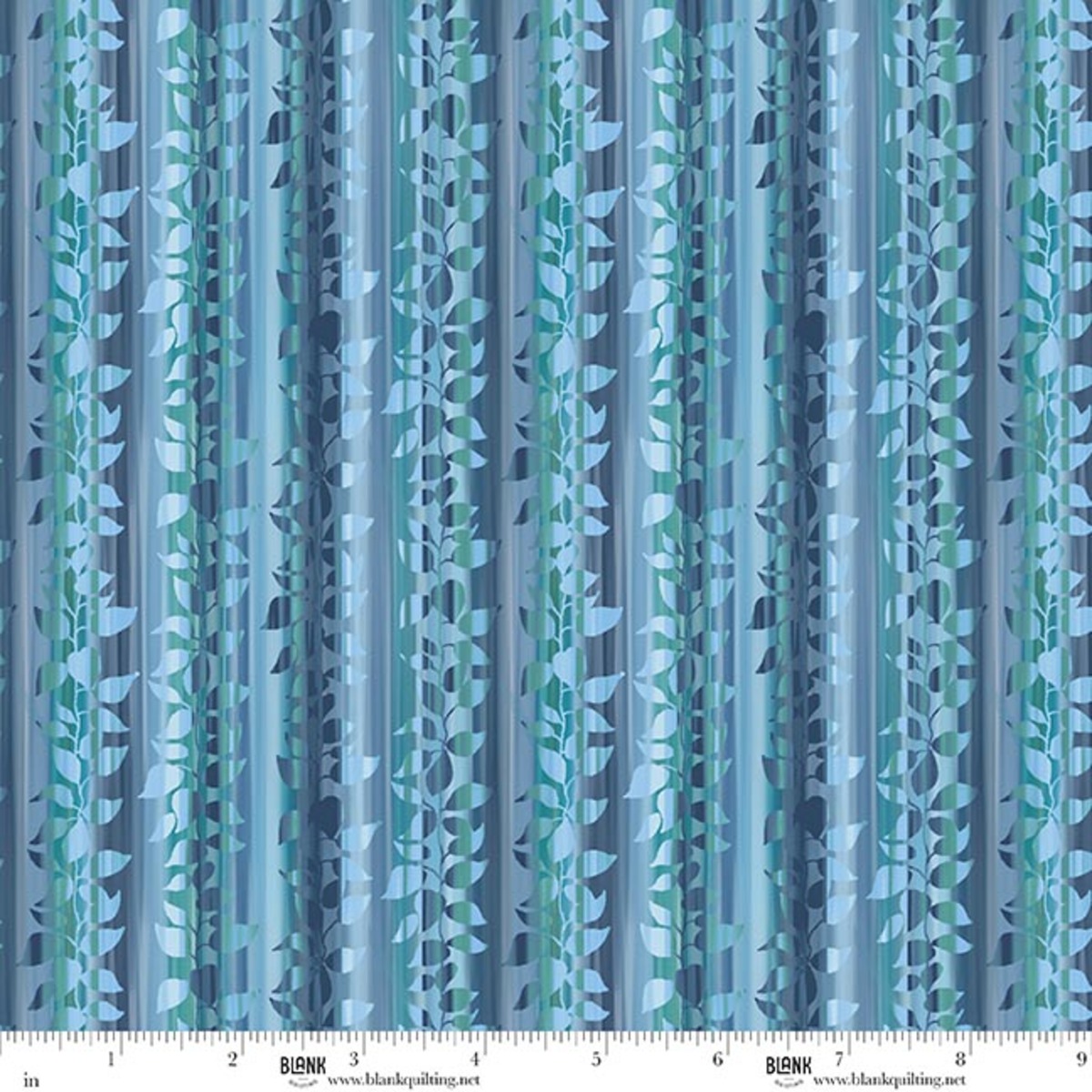 Botanic Symphony Vine Stripe Teal fabric