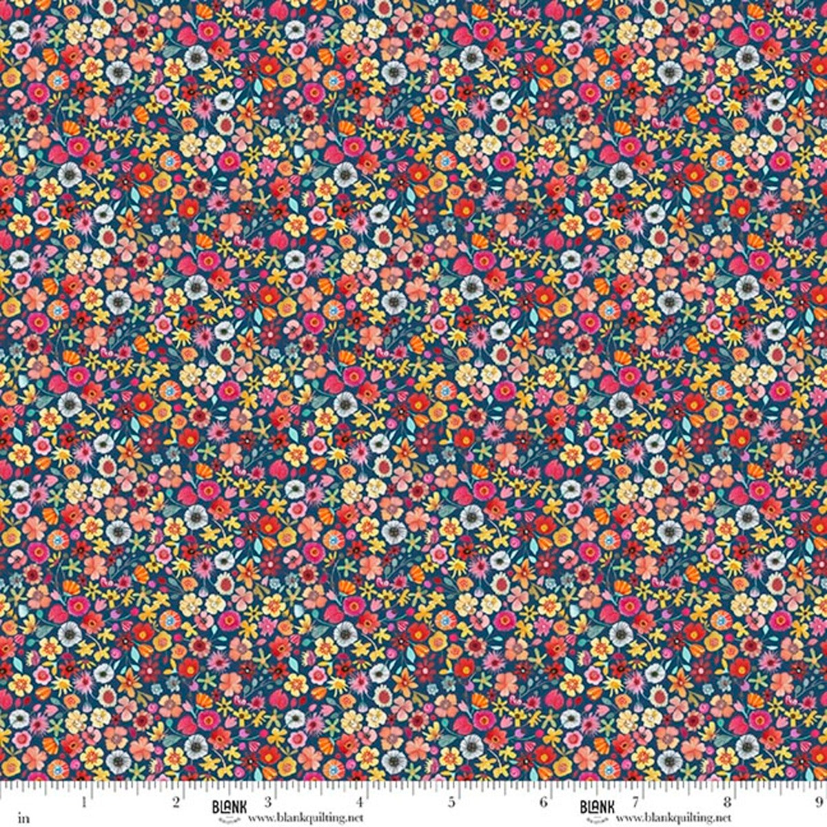 Botanic Symphony Ditsy Teal fabric