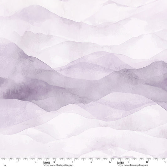 Déjà Moo Mountain Mist Lavender fabric