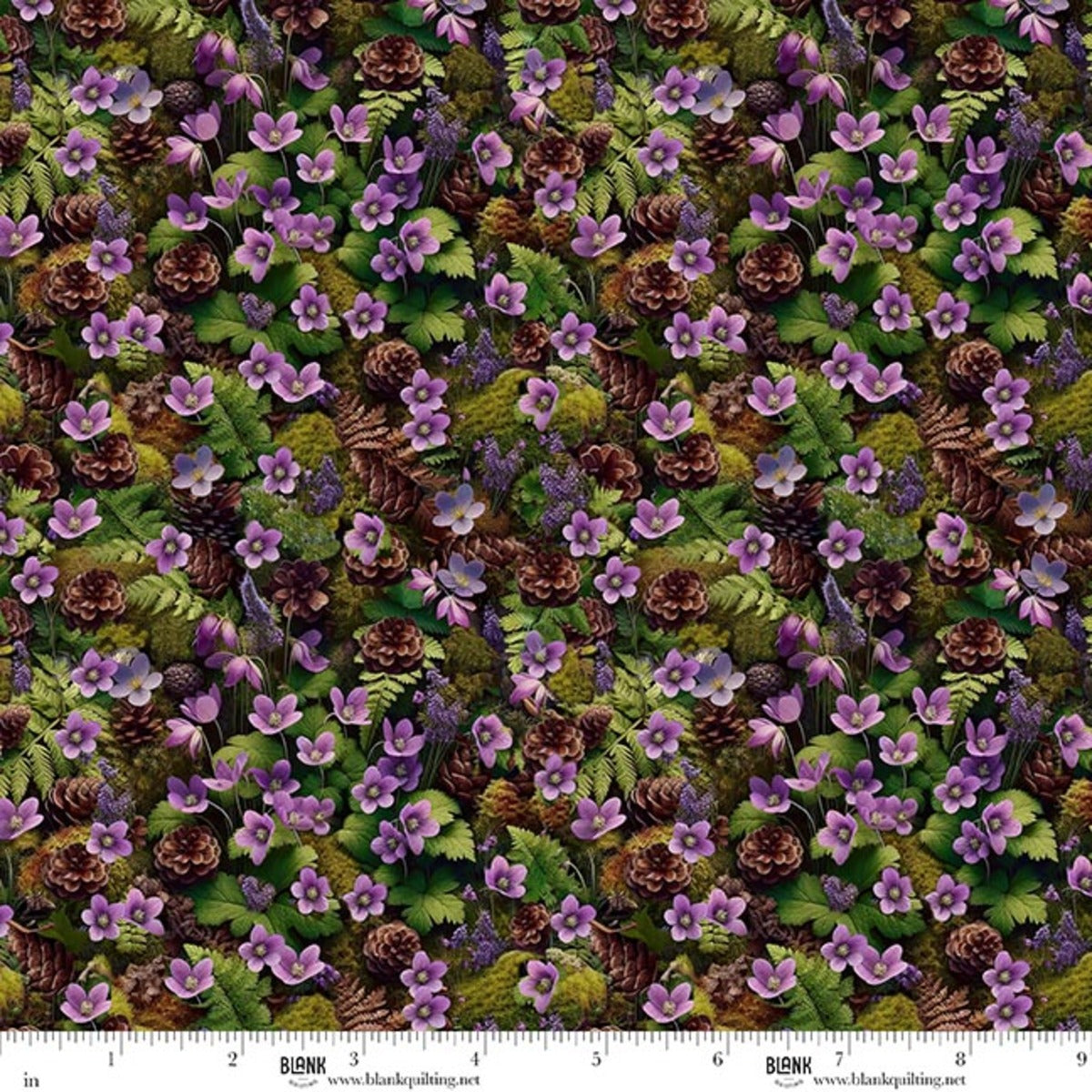 Babies in the Wild Forest Hepatica Lilac fabric