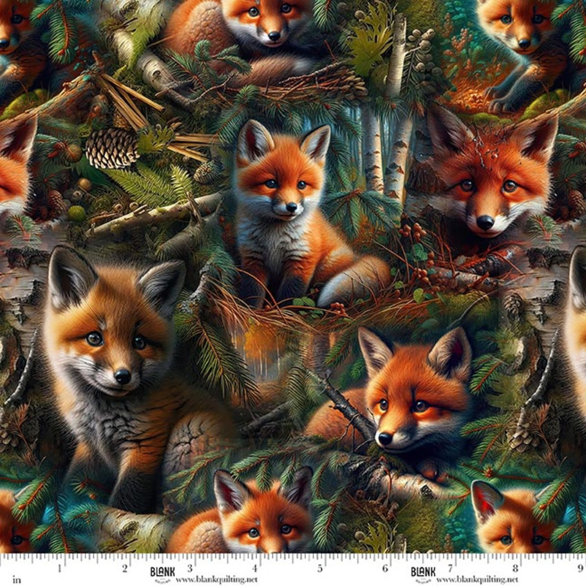 Babies in the Wild Fox Allover Brown fabric