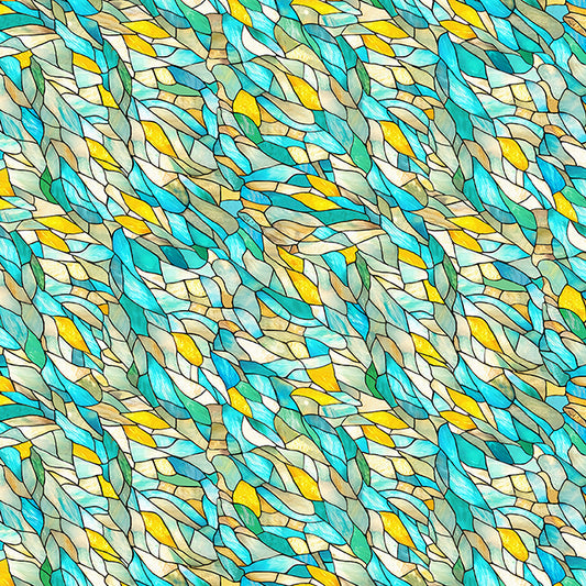 Make a Wish Bias Mosaic Teal fabric