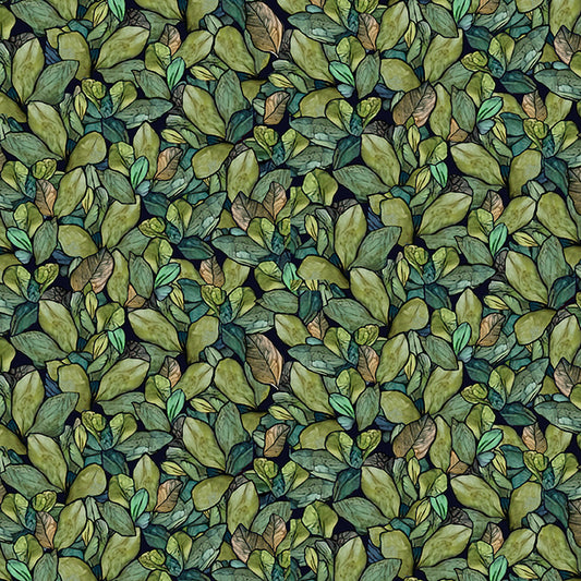 Make a Wish Leaves Sage fabric