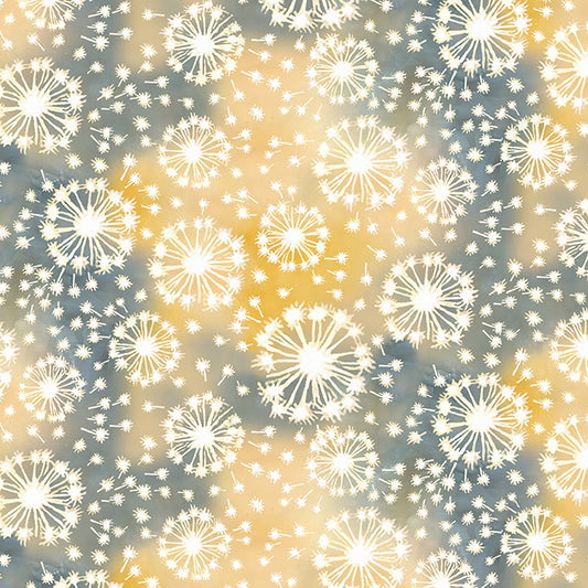 Make a Wish Dandelions Amber fabric