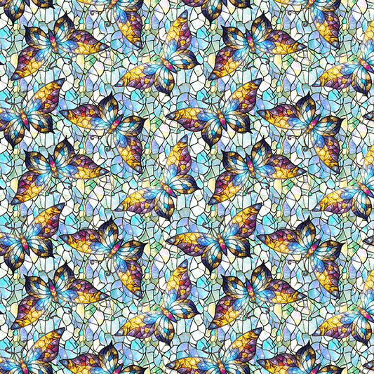 Make a Wish Butterflies Blue fabric