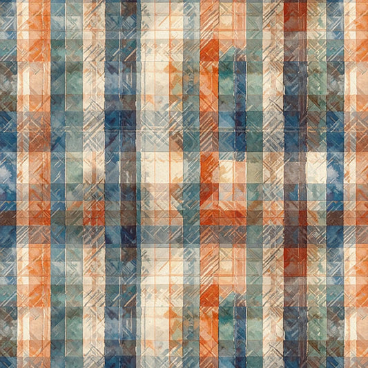 Brushed in Nature Plaid Rust fabric