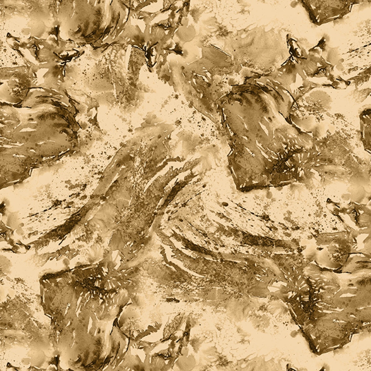 Brushed in Nature Foxes Tan fabric