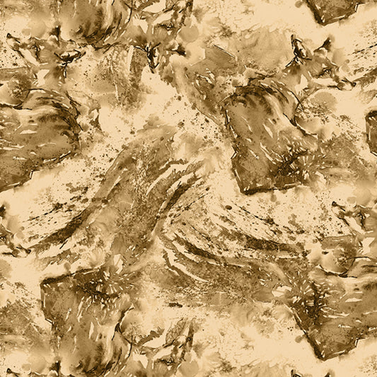 Brushed in Nature Foxes Tan fabric