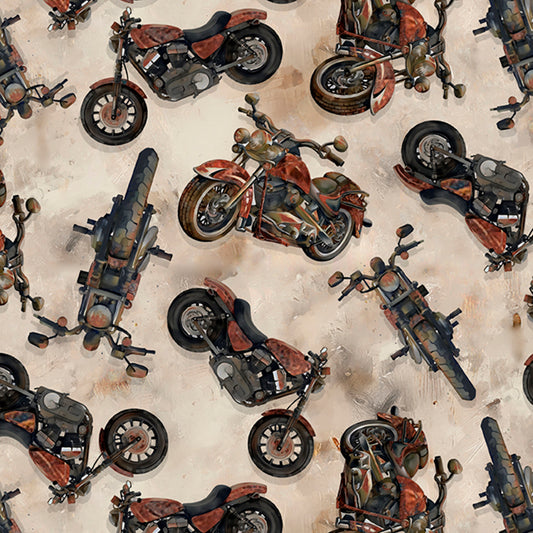 Rider's Club Motorcycle Toss Parchment fabric