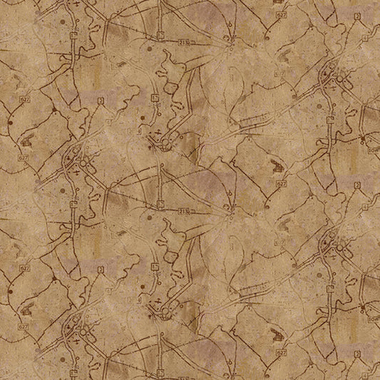 Rider's Club Map Biscuit fabric