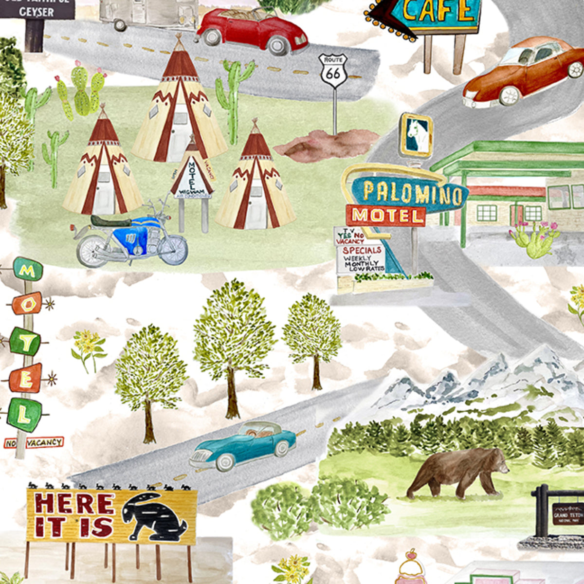 Road Trip Park Gray fabric