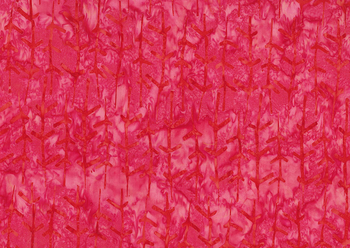 Woodblock - Twig Row - Dark Red