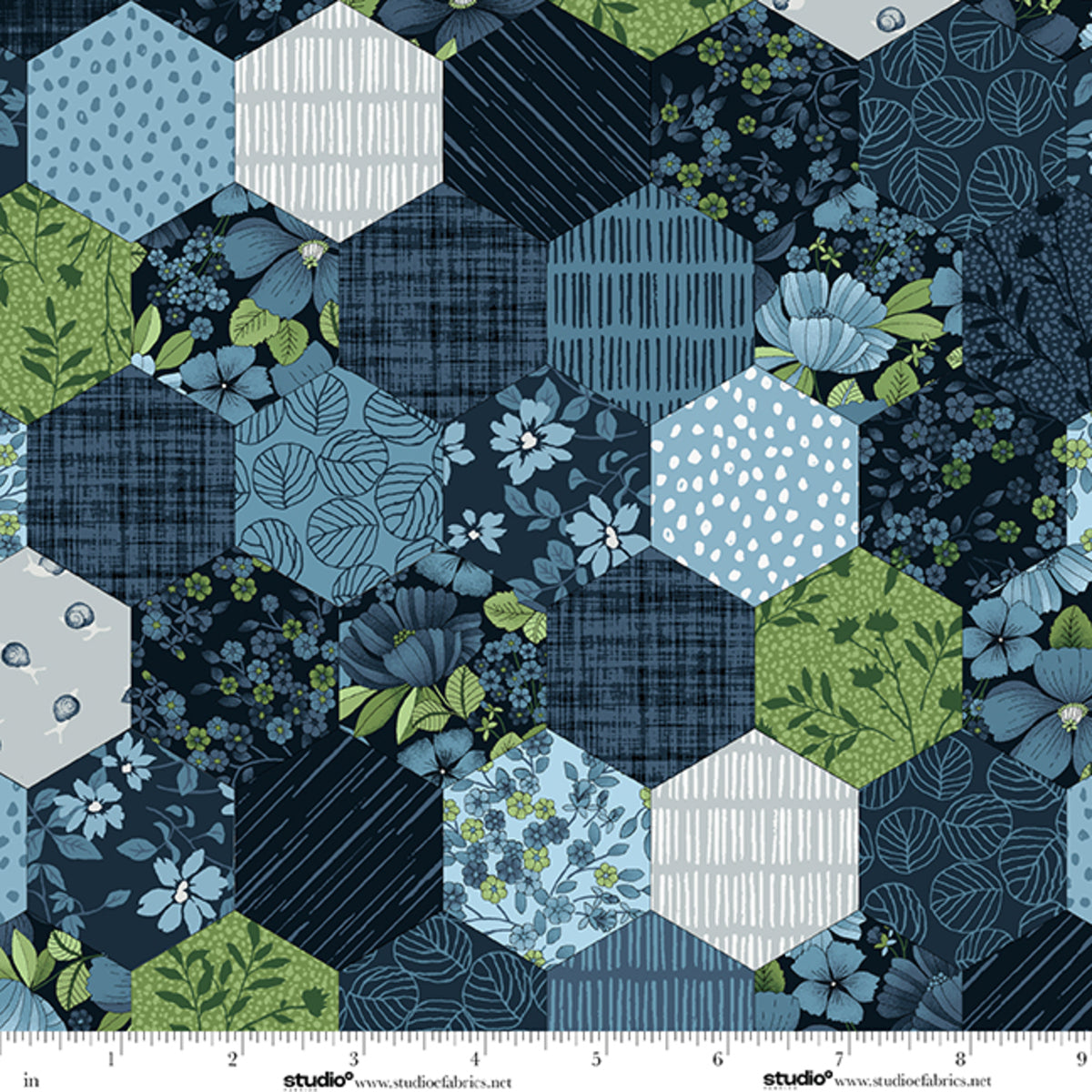 Bar Harbor Bar Harbor Hexie - Indigo by Chelsea DesignWorks